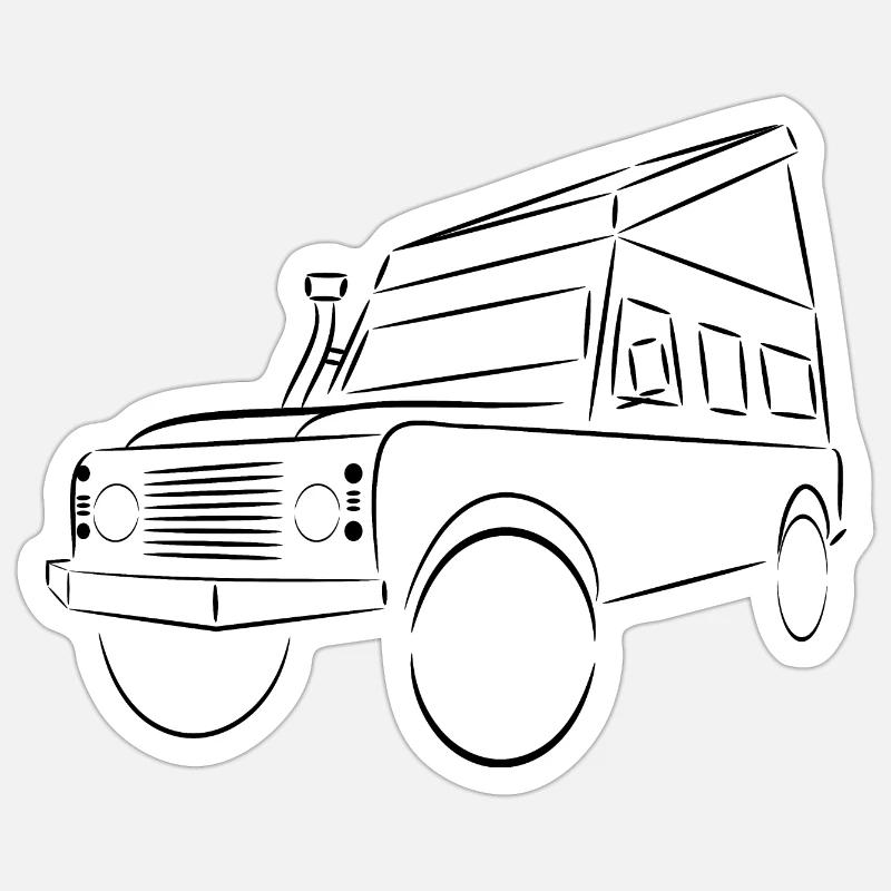 Defender with elevating roof - Sticker size S (10 x 10 cm) - white matte