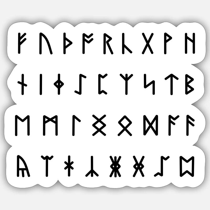 Runic Alphabet [Futhorc] Sticker size S (10 x 10 cm)