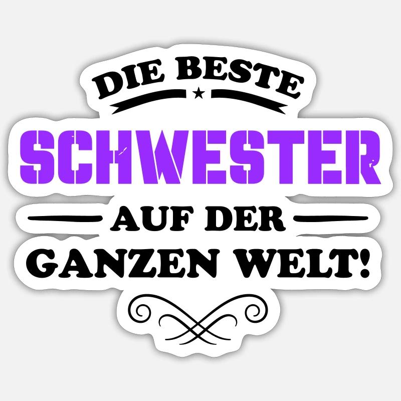 die beste schwester - Sticker Größe S (10 x 10 cm) - Mattweiß