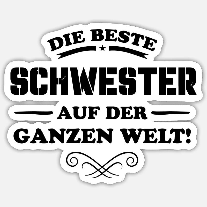die beste schwester - Sticker Größe S (10 x 10 cm) - Mattweiß