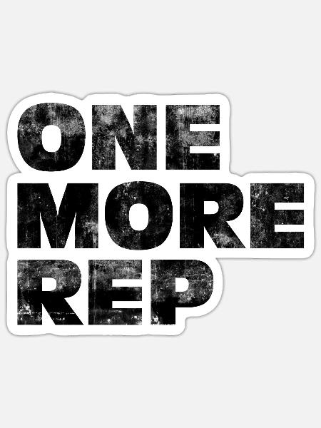 One More Rep used - Sticker Größe S (10 x 10 cm) - Mattweiß