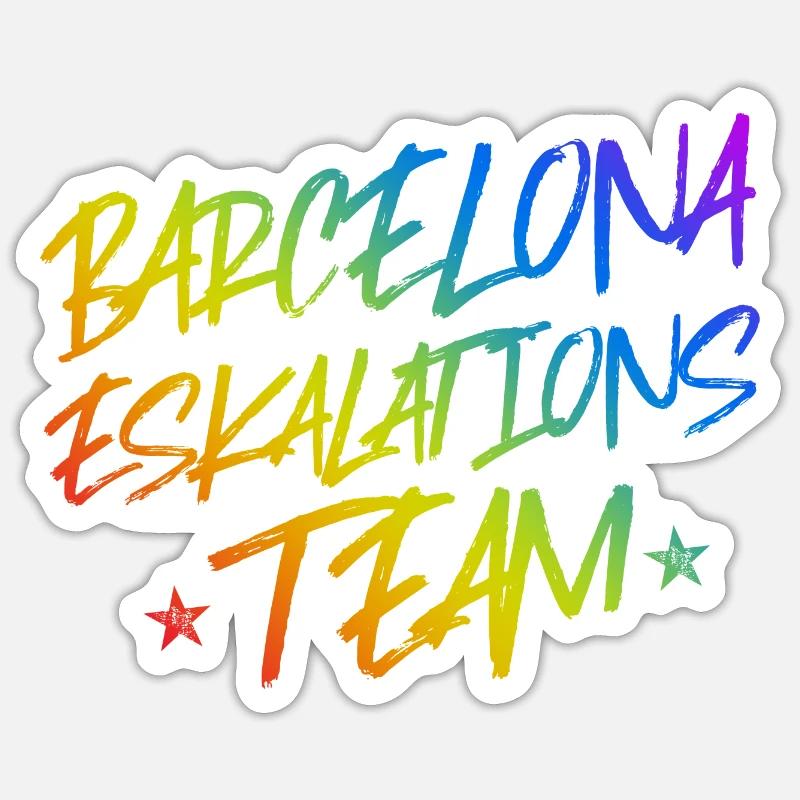 Escalade à Barcelone - Sticker taille S (10 x 10 cm) - blanc mat