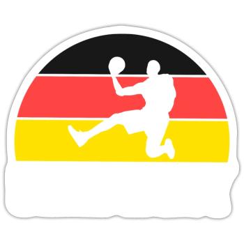Basketball Trikot Basketballspieler Deutschland - Sticker Größe S (10 x 10 cm) - Mattweiß - Vorne