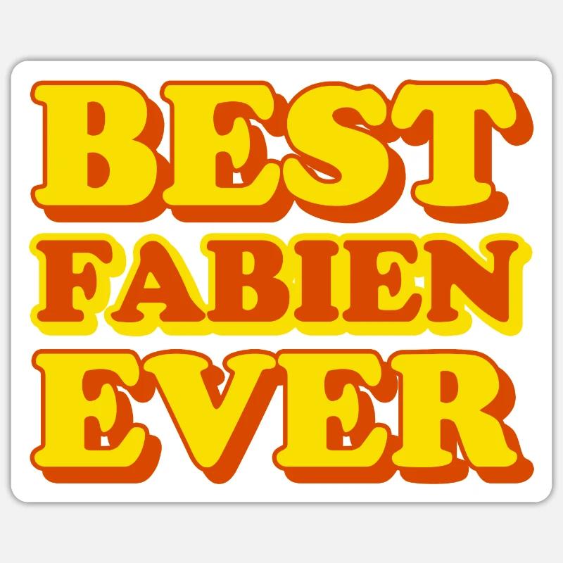 Fabien Prénom Cadeau Drôle - Sticker taille S (10 x 10 cm) - blanc mat