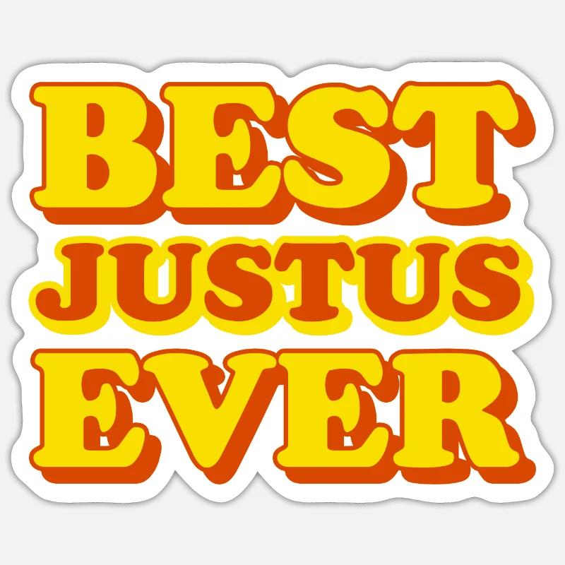 Justus First Name Funny Gift Sticker size S (10 x 10 cm)