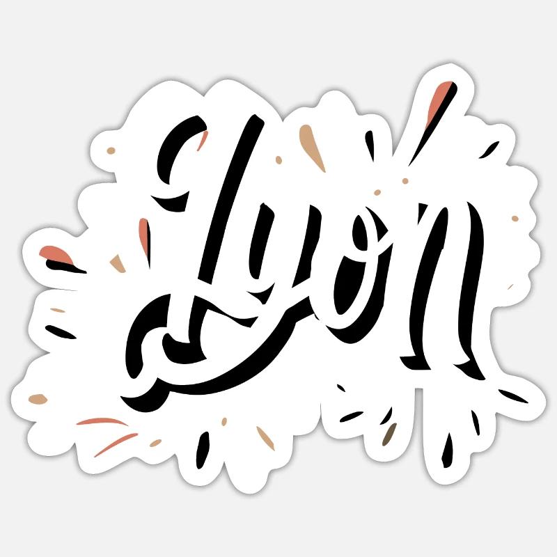 Lyon - Sticker taille S (10 x 10 cm) - blanc mat