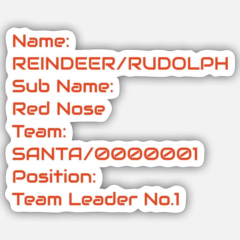 ReindeerRudolphRedNose - Sticker size S (10 x 10 cm) - white matte