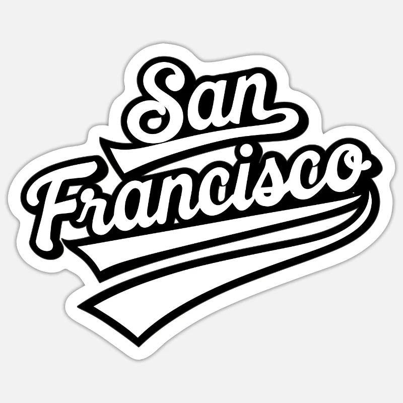 San Francisco - Sticker taille S (10 x 10 cm) - blanc mat