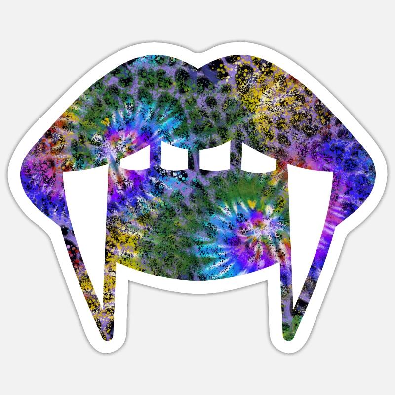 Groovy Vampirelips Blue Purple Sticker Größe S (10 x 10 cm)