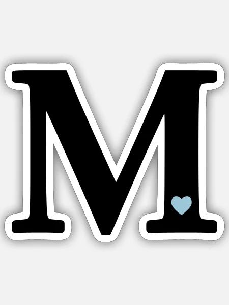 Buchstabe M Anfangsbuchstabe - Sticker Größe S (10 x 10 cm) - Mattweiß