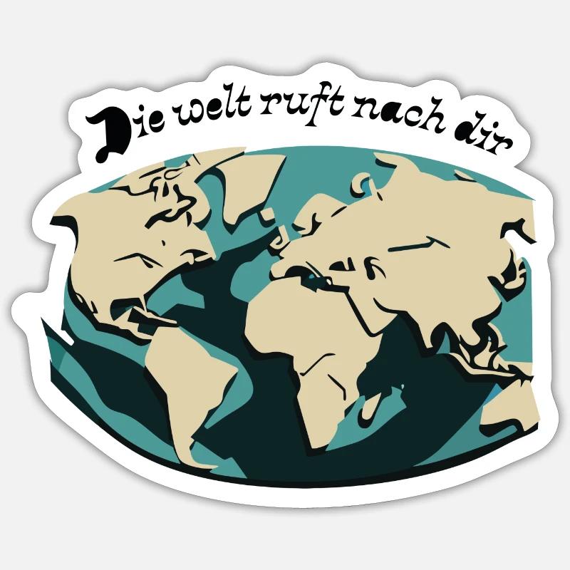 Die Welt ruft nach dir - Sticker Größe S (10 x 10 cm) - Mattweiß