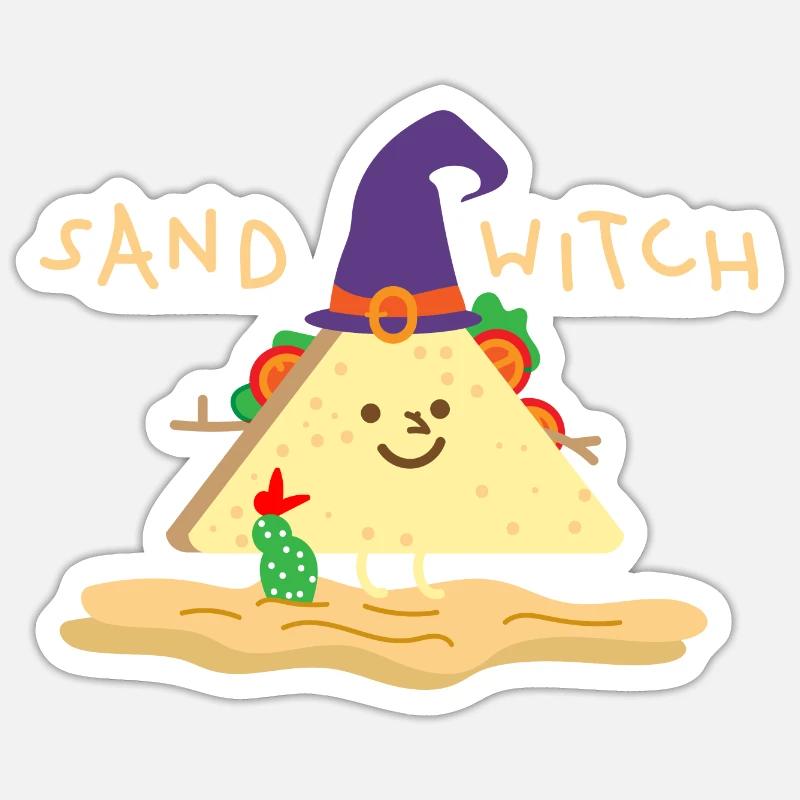 Witch in the desert - Sticker size S (10 x 10 cm) - white matte