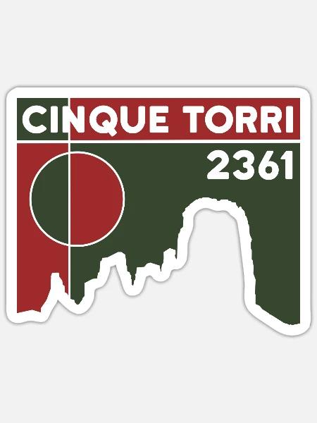 Cinque Torri Wanderung Fünf Türme Wandern Dolomiti - Sticker Größe S (10 x 10 cm) - Mattweiß
