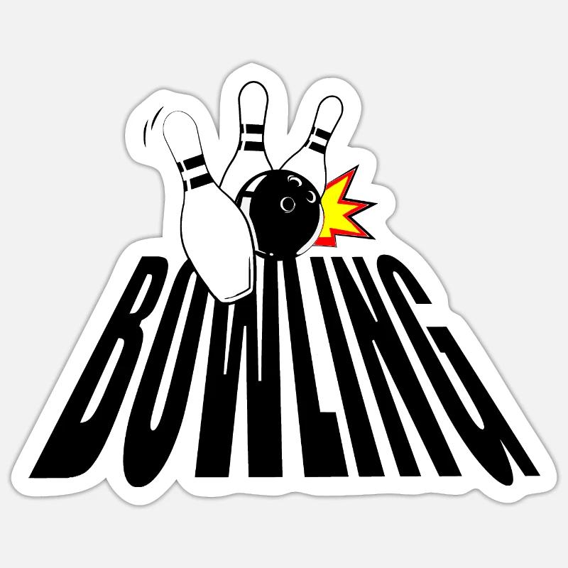 BOWLING - Sticker size S (10 x 10 cm) - white matte