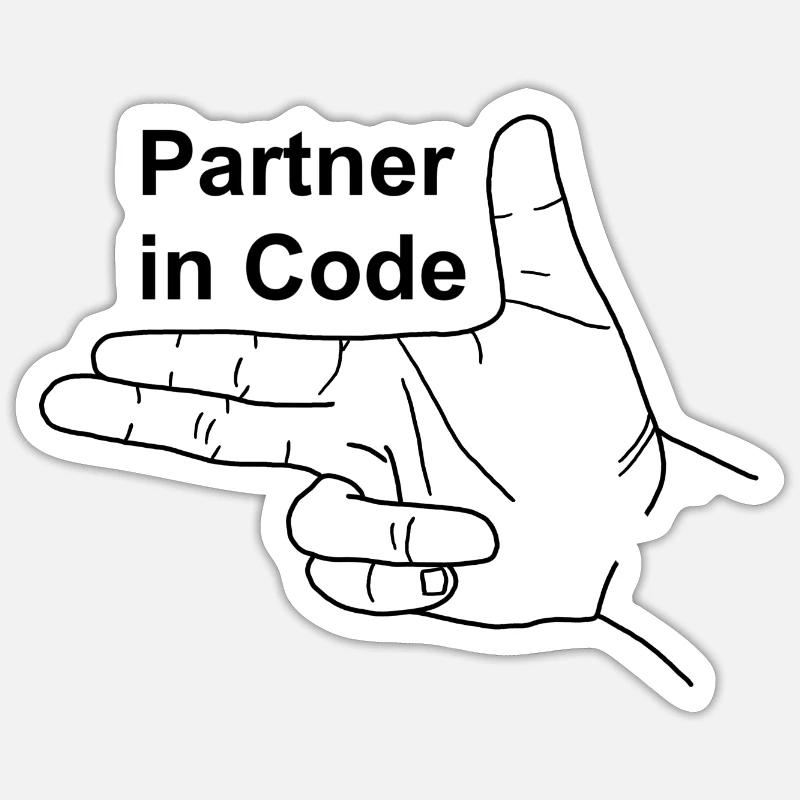 Partner in Code - Sticker Größe S (10 x 10 cm) - Mattweiß