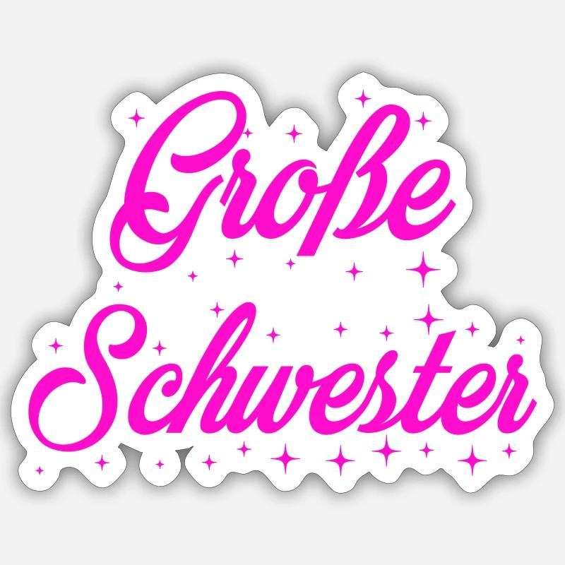 große schwester - Sticker Größe S (10 x 10 cm) - Mattweiß