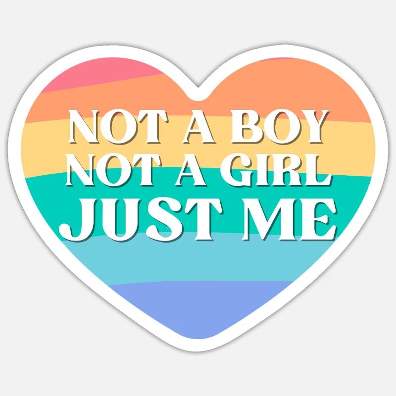 Androgyn Kein Junge, Kein Mädchen, Nur ich Sticker Größe S (10 x 10 cm)