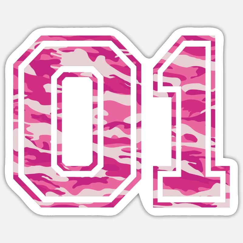 01 Camouflage Pink - Sticker size S (10 x 10 cm) - white matte