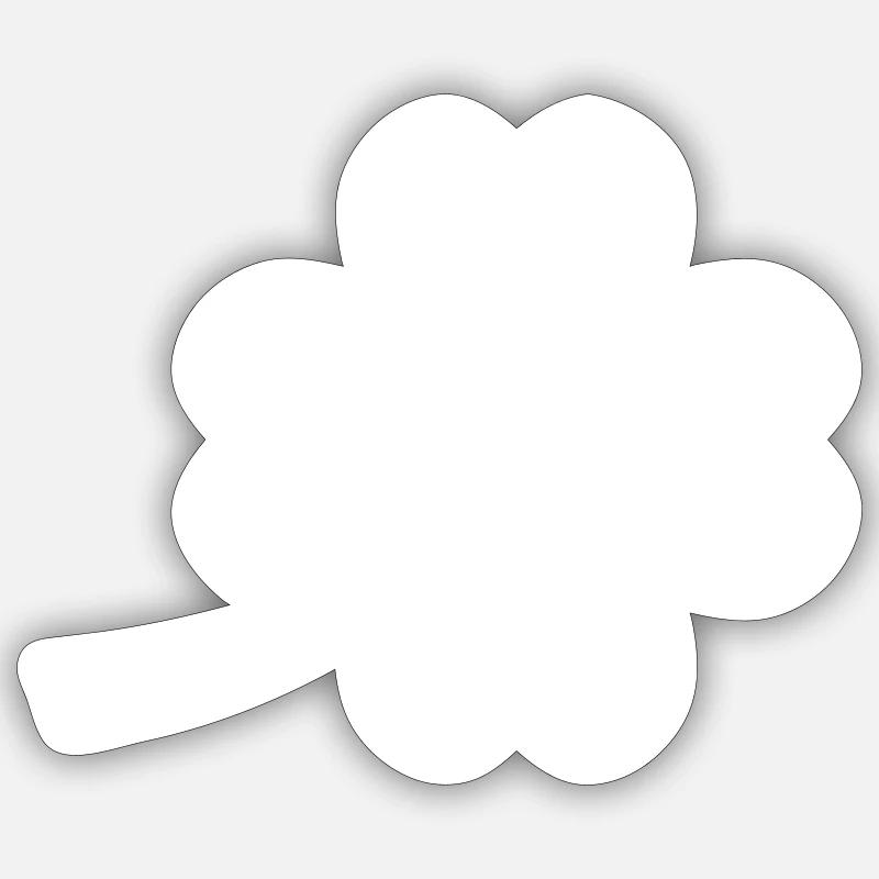 trèfle à quatre feuilles - Sticker taille S (10 x 10 cm) - blanc mat