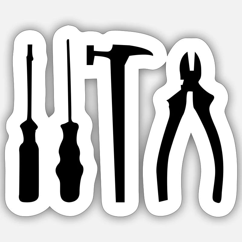 tool - Sticker size S (10 x 10 cm) - white matte