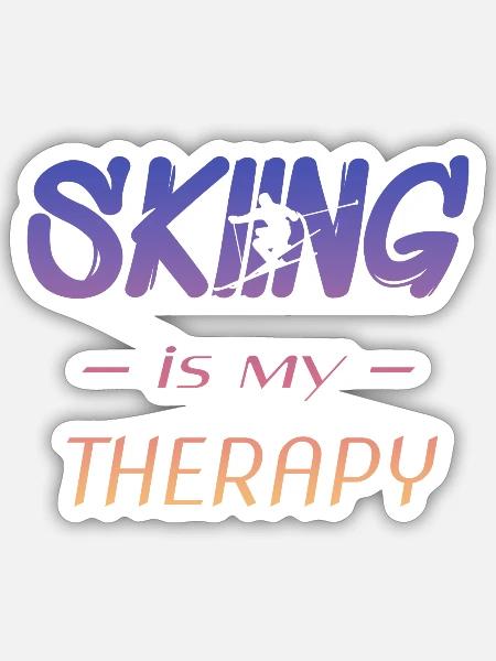 skiing, spruchfür Skifahrer, ski - Sticker Größe S (10 x 10 cm) - Mattweiß
