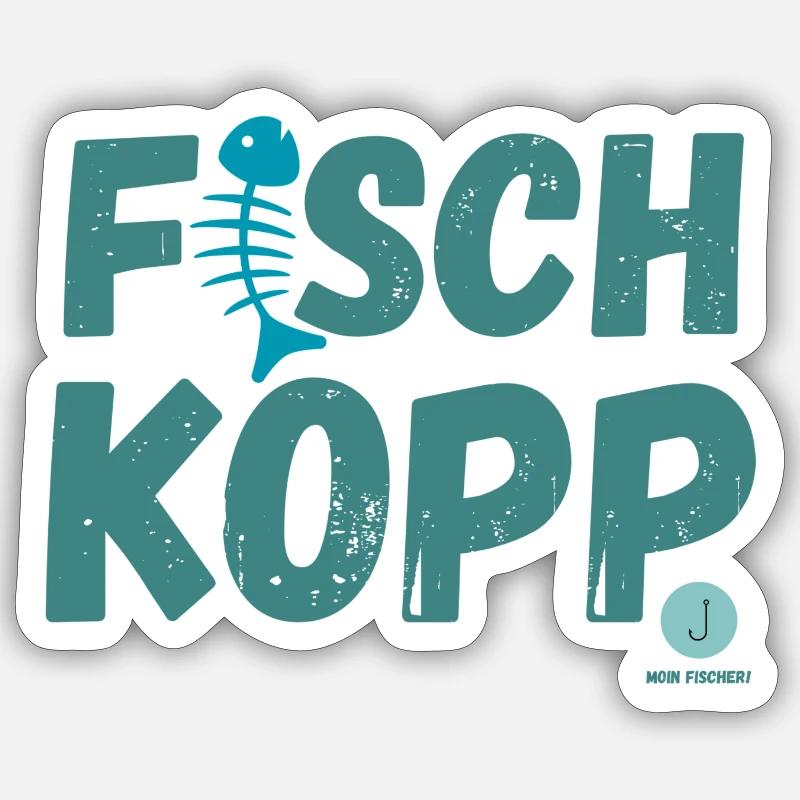 Fischkopp Sticker Größe S (10 x 10 cm)