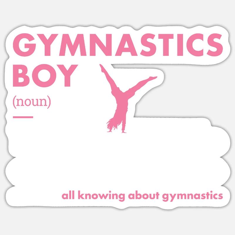 Sport Garçon Gymnastique - Sticker taille S (10 x 10 cm) - blanc mat