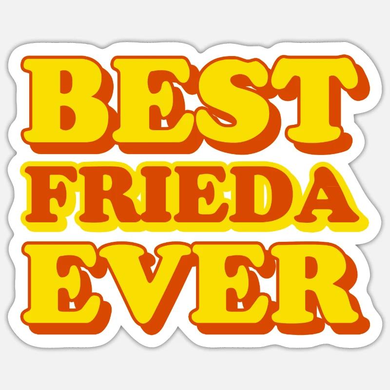 Frieda prénom drôle cadeau - Sticker taille S (10 x 10 cm) - blanc mat