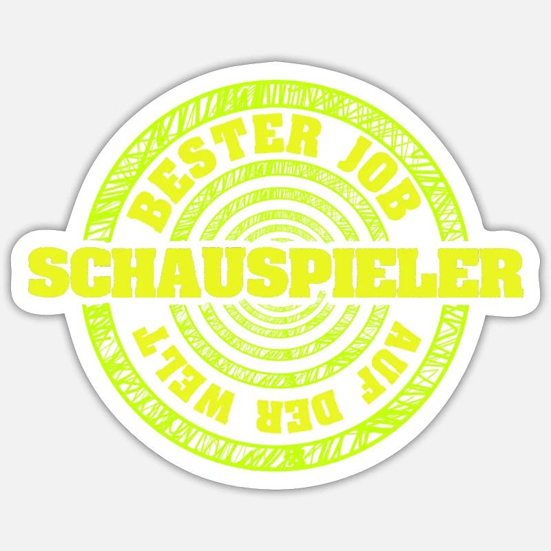 Schauspieler als Job - Sticker Größe S (10 x 10 cm) - Mattweiß