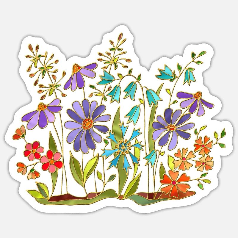 Fleur - Sticker taille S (10 x 10 cm) - blanc mat