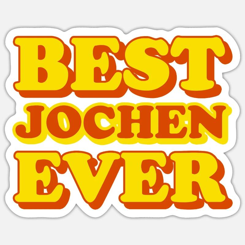 Jochen Prénom Drôle Cadeau - Sticker taille S (10 x 10 cm) - blanc mat