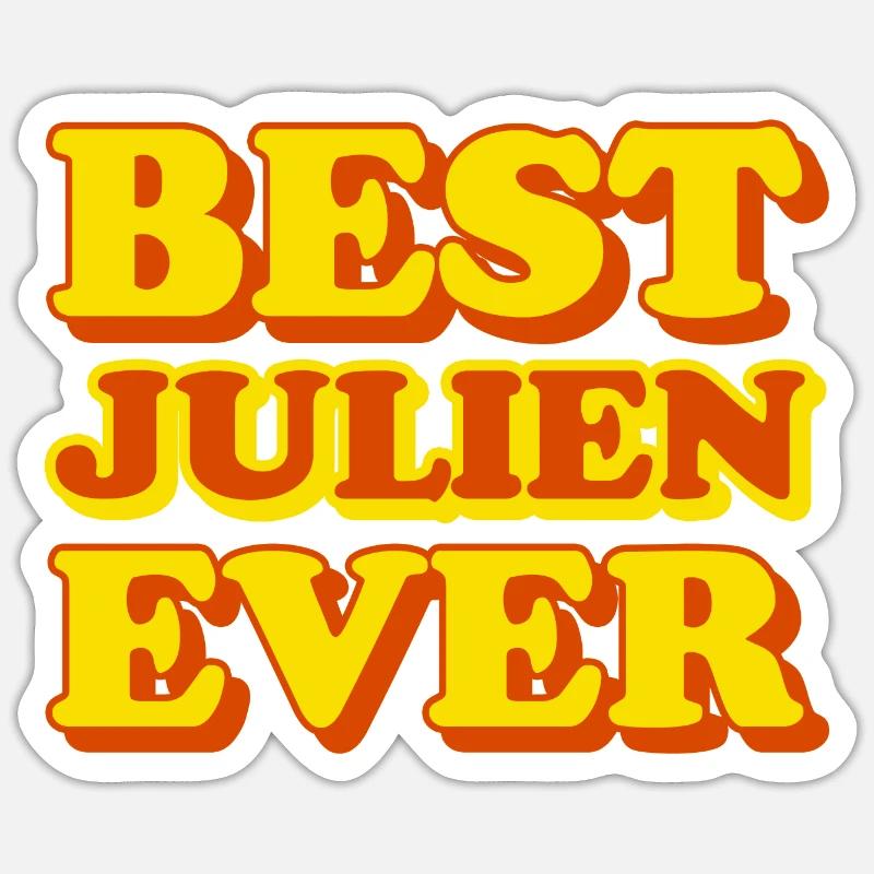 Julien First Name Funny Gift - Sticker size S (10 x 10 cm) - white matte