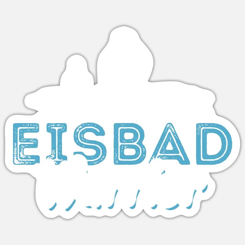 Eisbad Warrior - Eisbaden Eisbader Spruch - Sticker Größe S (10 x 10 cm) - Mattweiß