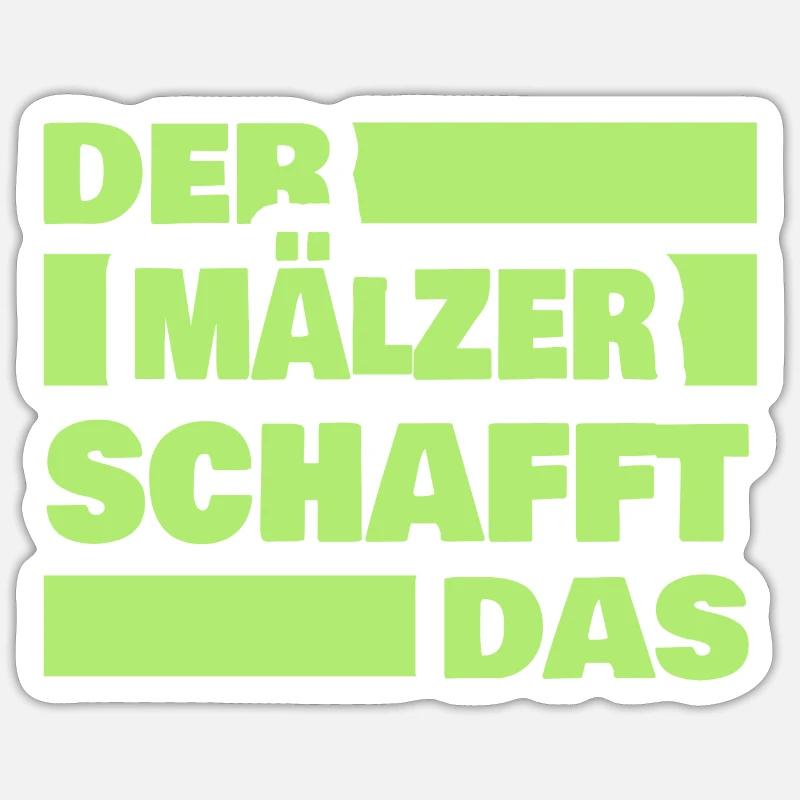 Arbeit Mälzer - Sticker Größe S (10 x 10 cm) - Mattweiß