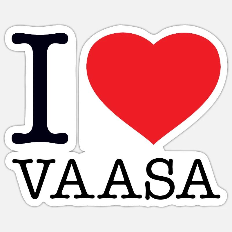 I LOVE VAASA - Sticker Größe S (10 x 10 cm) - Mattweiß