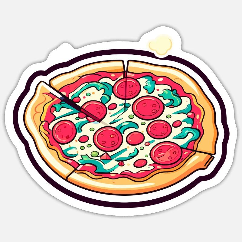 Pizza Slice Drawing Sticker size S (10 x 10 cm)
