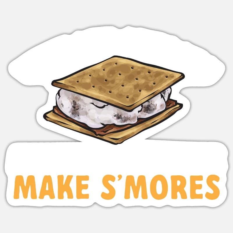 S'more Campfire Marshmallow Camping Sticker taille S (10 x 10 cm)