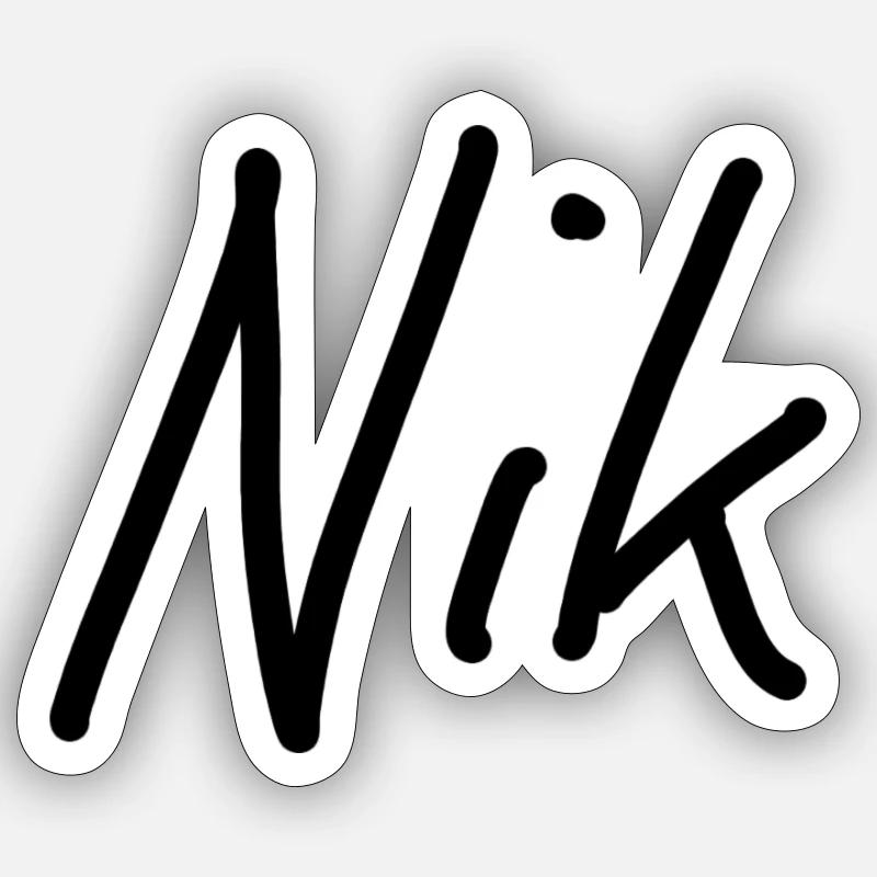 Nik - Sticker taille S (10 x 10 cm) - blanc mat