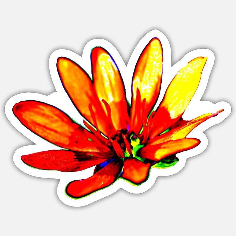 Fleur, A730948 1 - Sticker taille S (10 x 10 cm) - blanc mat
