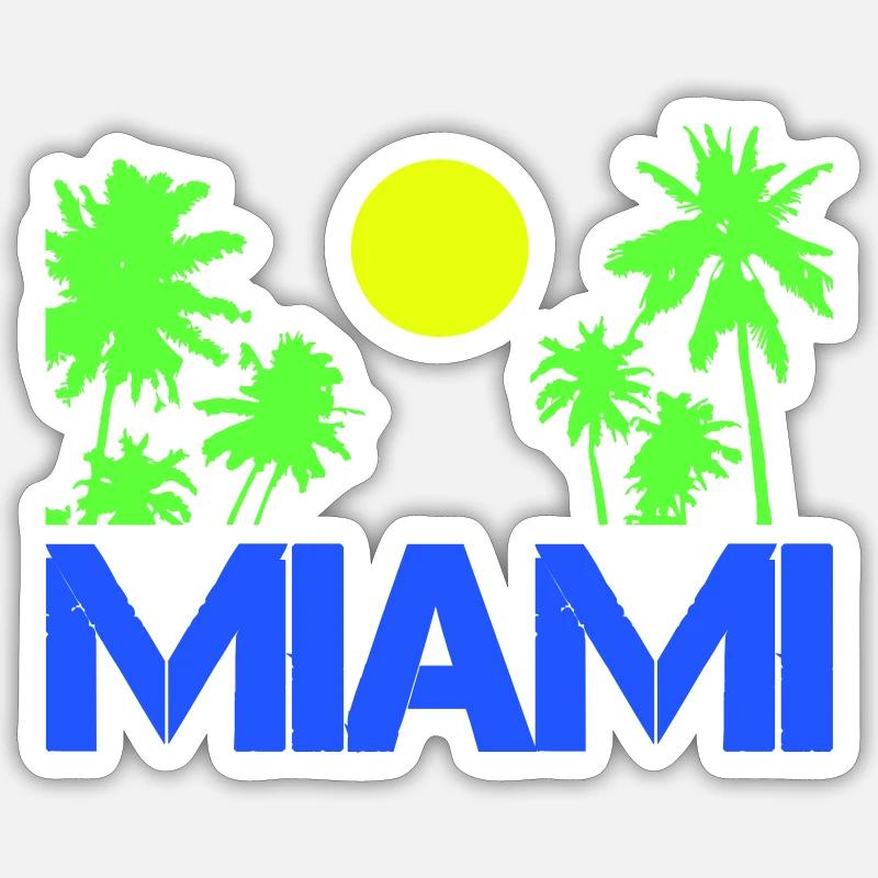 Miami - Sticker taille S (10 x 10 cm) - blanc mat