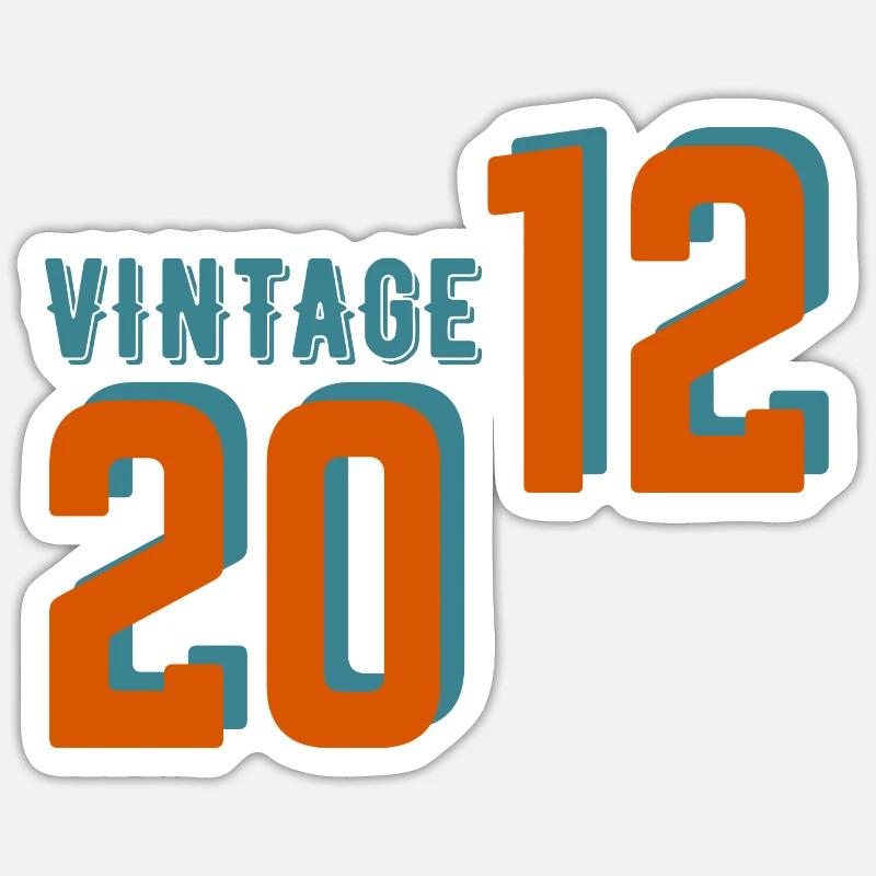 Vintage Retro 2012 - Sticker Größe S (10 x 10 cm) - Mattweiß