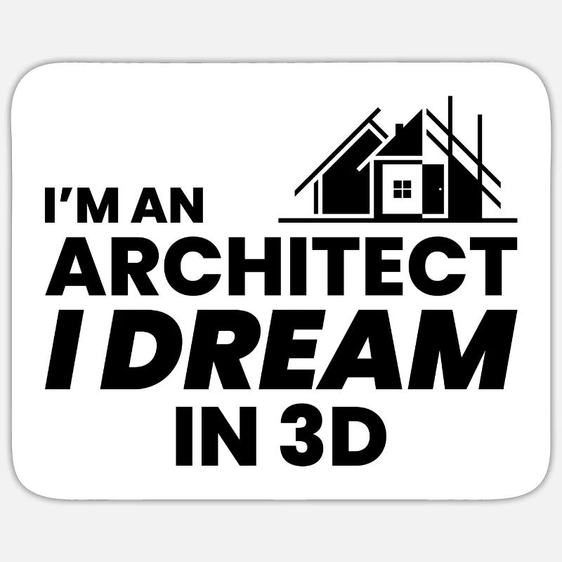 Architecte 3D Rêve Construction Architecture Drôle - Sticker taille S (10 x 10 cm) - blanc mat