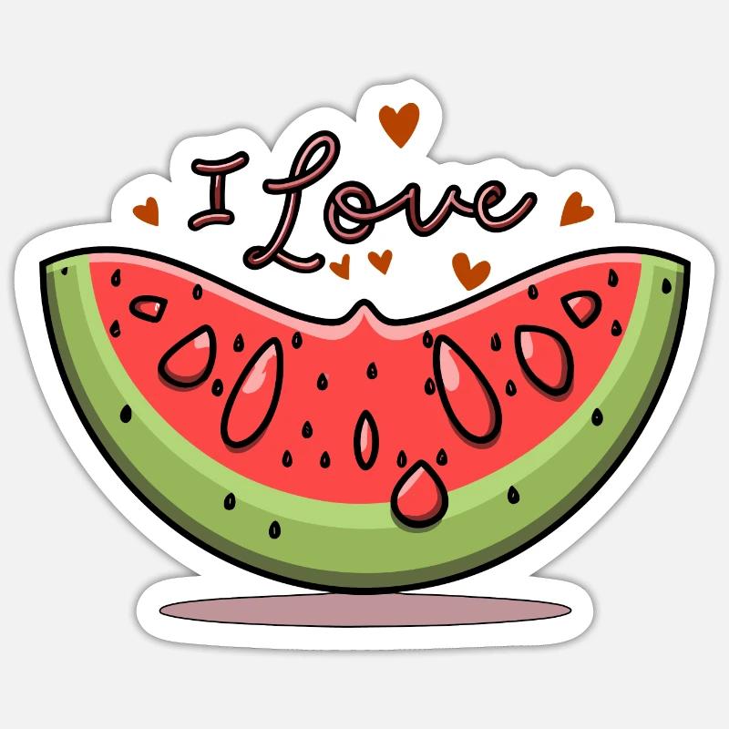 WATERMELON - Sticker size S (10 x 10 cm) - white matte