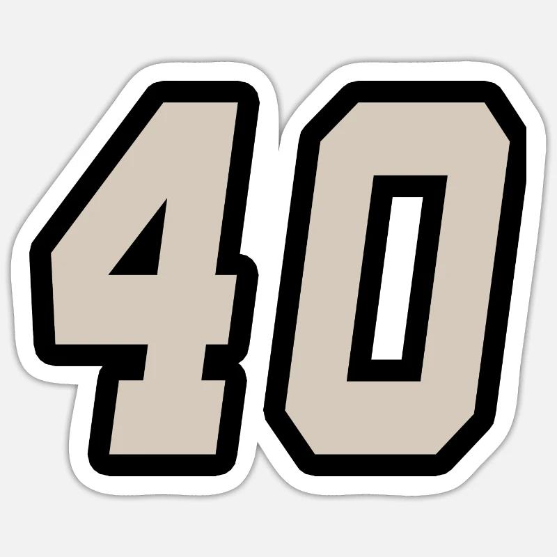 Nummer vierzig 40 Sticker Größe S (10 x 10 cm)