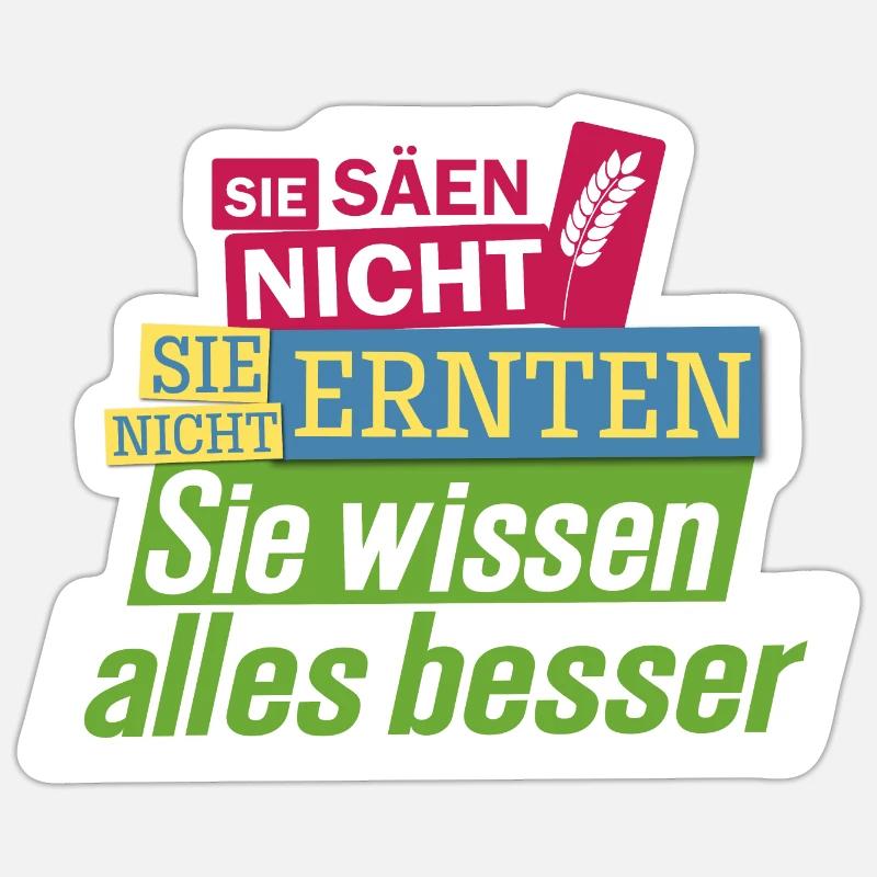 Bauernprotest Streik Demo Statement Sie säen nicht - Sticker Größe S (10 x 10 cm) - Mattweiß