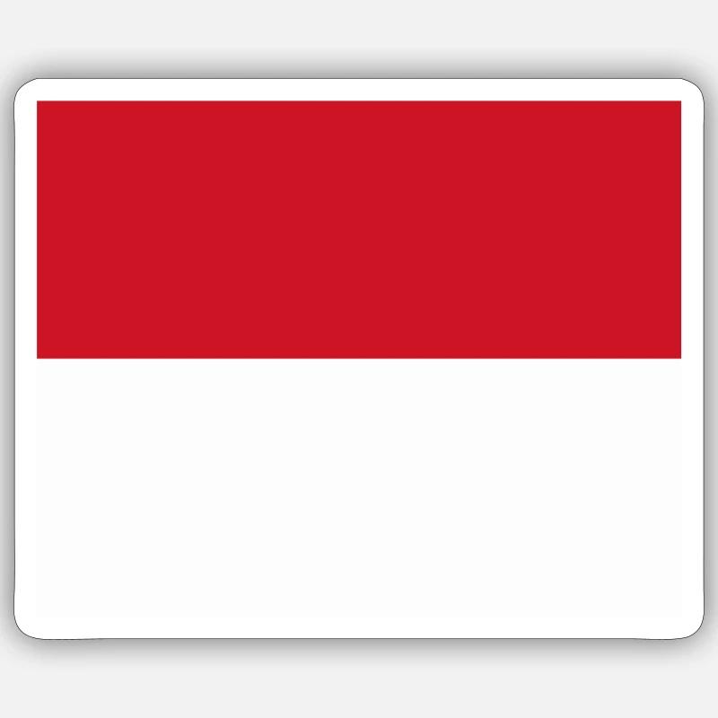 Monaco flag / Drapeau Monaco - Sticker size S (10 x 10 cm) - white matte