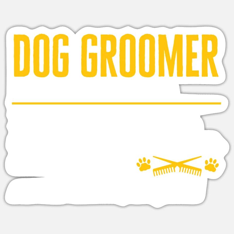 Salon de coiffure pour chiens - Sticker taille S (10 x 10 cm) - blanc mat