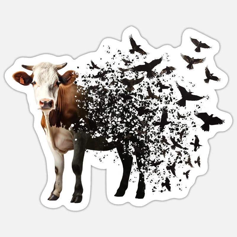Cow - Sticker size S (10 x 10 cm) - white matte