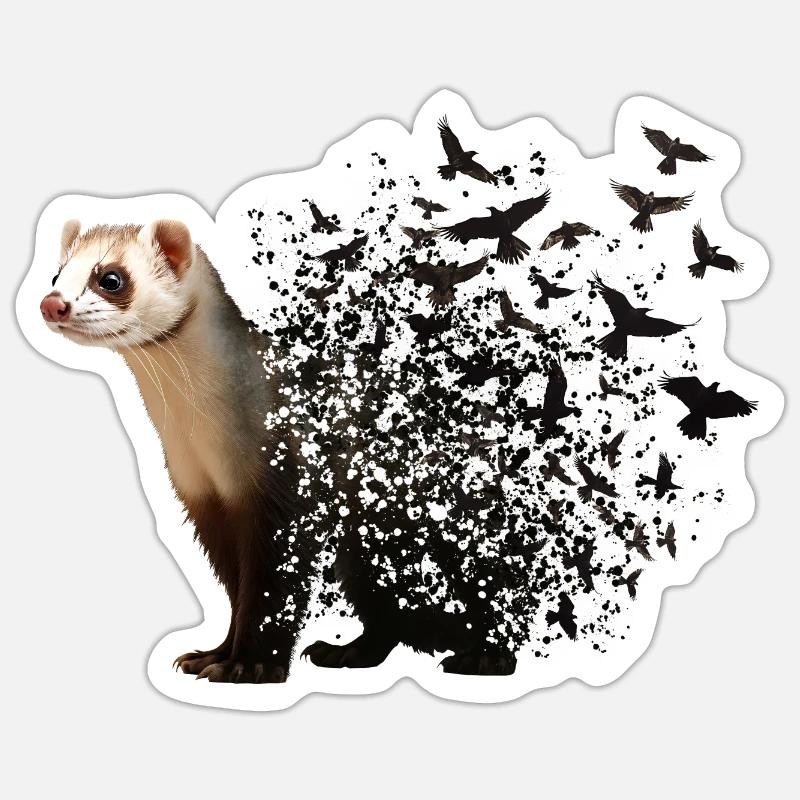 Ferret - Sticker size S (10 x 10 cm) - white matte