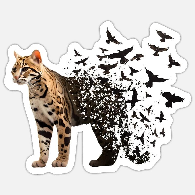 Ocelot - Sticker size S (10 x 10 cm) - white matte